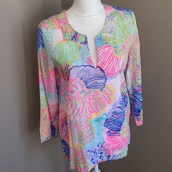Lilly Pulitzer Amelia Island “Roar of the Seas” Tunic Top! - Picture 3 of 10